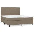 cadre de lit avec matelas Taupe 180x200 cm Tissu