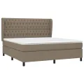 cadre de lit avec matelas Taupe 180x200 cm Tissu