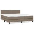 cadre de lit avec matelas Taupe 160x200 cm Tissu
