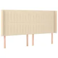 cadre de lit matelas et LED Crème 180x200 cm Tissu