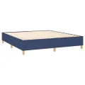 cadre de lit avec matelas Bleu 160x200 cm Tissu