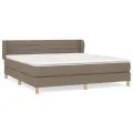 cadre de lit avec matelas Taupe 180x200 cm Tissu
