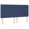 cadre de lit avec matelas Bleu 160x200 cm Tissu
