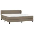 cadre de lit avec matelas Taupe 180x200 cm Tissu