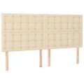cadre de lit avec matelas Crème 180x200 cm Tissu