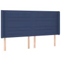 cadre de lit matelas et LED Bleu 160x200 cm Tissu