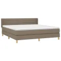 cadre de lit avec matelas Taupe 180x200 cm Tissu