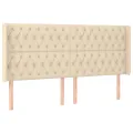 cadre de lit matelas et LED Crème 180x200 cm Tissu