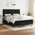 cadre de lit avec matelas Noir 180x200 cm Tissu