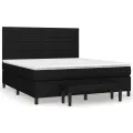 cadre de lit avec matelas Noir 180x200 cm Tissu