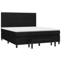 cadre de lit avec matelas Noir 180x200 cm Tissu