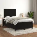 cadre de lit avec matelas noir 120x190 cm velours