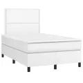 cadre de lit avec matelas blanc 120x190cm similicuir