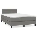 cadre de lit avec matelas gris foncé 120x190cm tissu