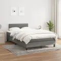 cadre de lit avec matelas gris foncé 120x190cm tissu