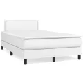 cadre de lit avec matelas blanc 120x190cm similicuir