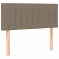 cadre de lit matelas et LED taupe 120x190 cm tissu