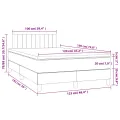 cadre de lit matelas et LED taupe 120x190 cm tissu