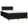 cadre de lit avec matelas noir 120x190 cm tissu