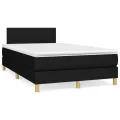 cadre de lit matelas et LED noir 120x190 cm tissu