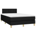 cadre de lit avec matelas noir 120x190 cm tissu
