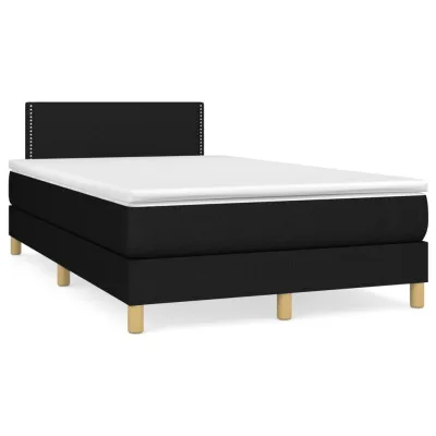 cadre de lit matelas et LED noir 120x190 cm tissu