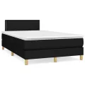 cadre de lit matelas et LED noir 120x190 cm tissu