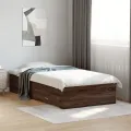 Cadre de lit à tiroirs chêne marron 90x190 cm bois d'ingénierie