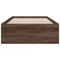 Cadre de lit à tiroirs chêne marron 90x190 cm bois d'ingénierie