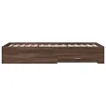 Cadre de lit à tiroirs chêne marron 90x190 cm bois d'ingénierie