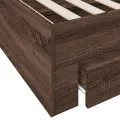 Cadre de lit à tiroirs chêne marron 90x190 cm bois d'ingénierie