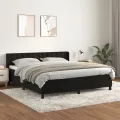 cadre de lit avec matelas Noir 180x200 cm Velours