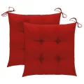 Chaises de jardin 2 pcs avec coussins Bois de teck massif