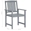 Chaises de jardin avec coussins 8 pcs Bois d'acacia solide Gris