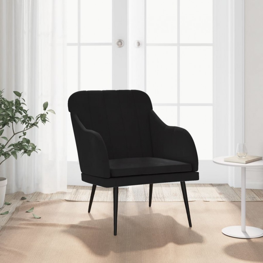 Fauteuil Noir 63x76x80 cm Velours