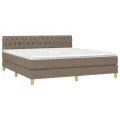 cadre de lit avec matelas LED Taupe 180x200 cm Tissu