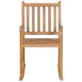 Chaise à bascule avec coussin vert vif Bois de teck solide
