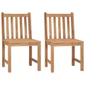 Chaises de jardin 2 pcs avec coussins Bois de teck massif
