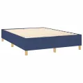 cadre de lit avec matelas Bleu 140x190 cm Tissu
