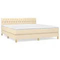cadre de lit avec matelas Crème 180x200 cm Tissu
