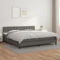 cadre de lit avec matelas Gris 200x200 cm Similicuir