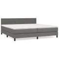 cadre de lit avec matelas Gris 200x200 cm Similicuir