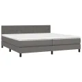 cadre de lit avec matelas Gris 200x200 cm Similicuir