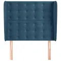 Tête de lit avec oreilles Bleu foncé 103x23x118/128 cm Velours