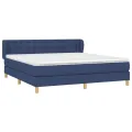 cadre de lit avec matelas Bleu 180x200 cm Tissu