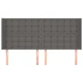 Tête de lit avec oreilles Gris 203x16x118/128 cm Similicuir