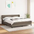 cadre de lit avec matelas Taupe 180x200 cm Tissu