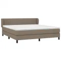 cadre de lit avec matelas Taupe 180x200 cm Tissu