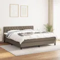 cadre de lit avec matelas Taupe 160x200 cm Tissu