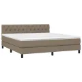 cadre de lit avec matelas Taupe 160x200 cm Tissu